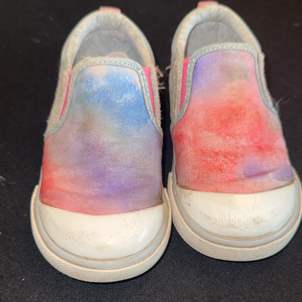 Kids Slip-On Canvas Shoes In Tie-Dye Pink & Blue